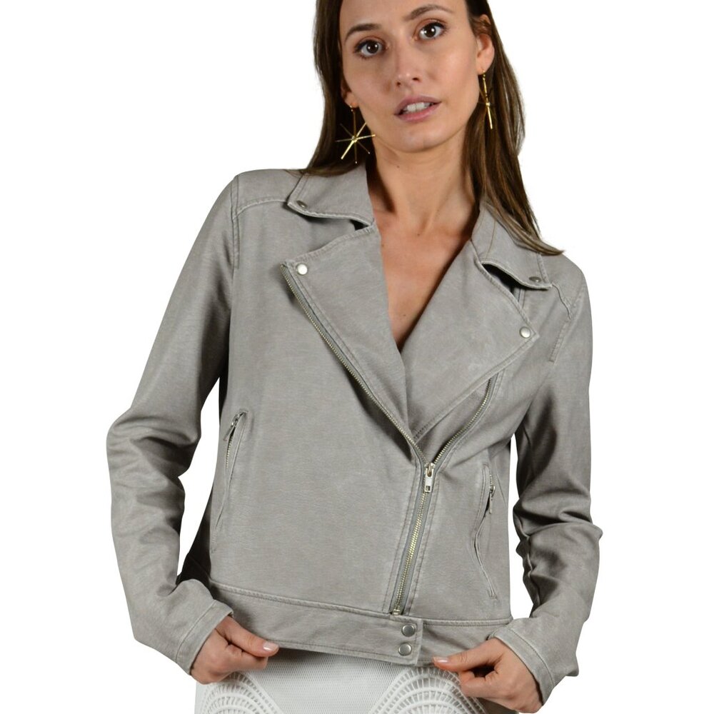 NWT | Lysse | Belfast Vegan Leather Jacket in Cement Gray